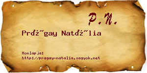 Prágay Natália névjegykártya